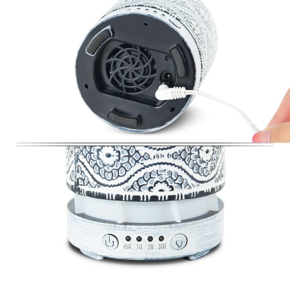 activiva 100ml Metal Essential Oil and Aroma Diffuser-Vintage White - Image 5
