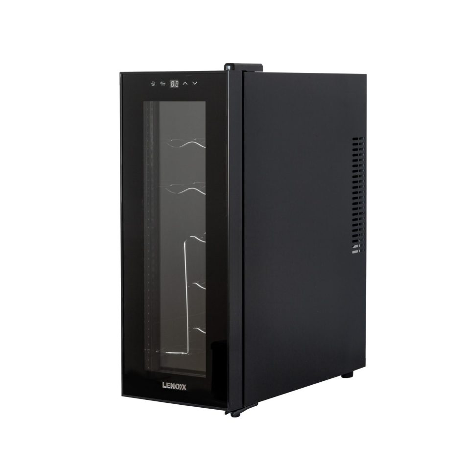 12 Bottle Wine Cellar Fridge w/ Glass Door, Temperature Control & Cooler - Image 3