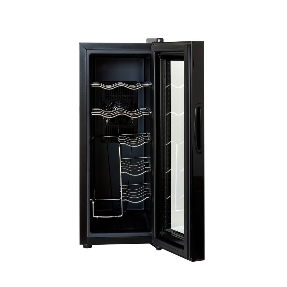 12 Bottle Wine Cellar Fridge w/ Glass Door, Temperature Control & Cooler - Image 4