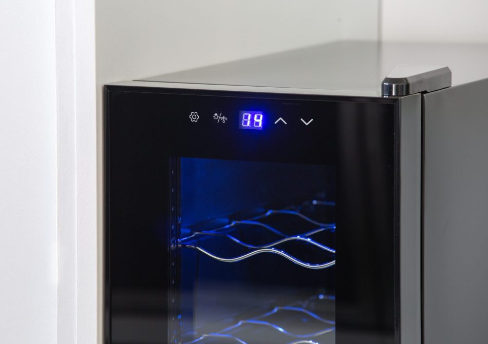 12 Bottle Wine Cellar Fridge w/ Glass Door, Temperature Control & Cooler - Image 5