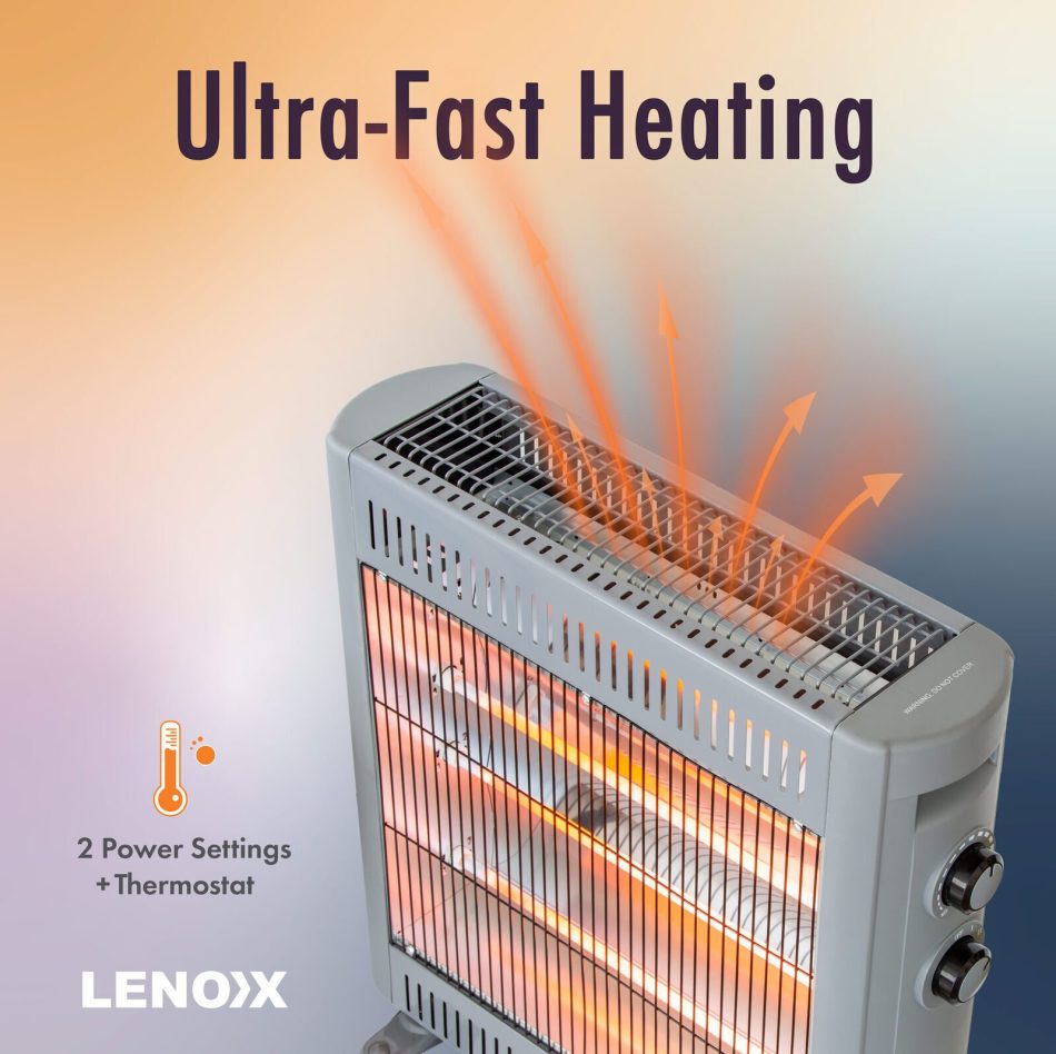 2200W Quartz Infrared Radiant Heater with Adjustable Thermostat and 2 Power Settings - Image 5