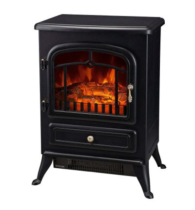 Electric Fireplace Heater w/ Real Flame Effect & 2 Heat Settings