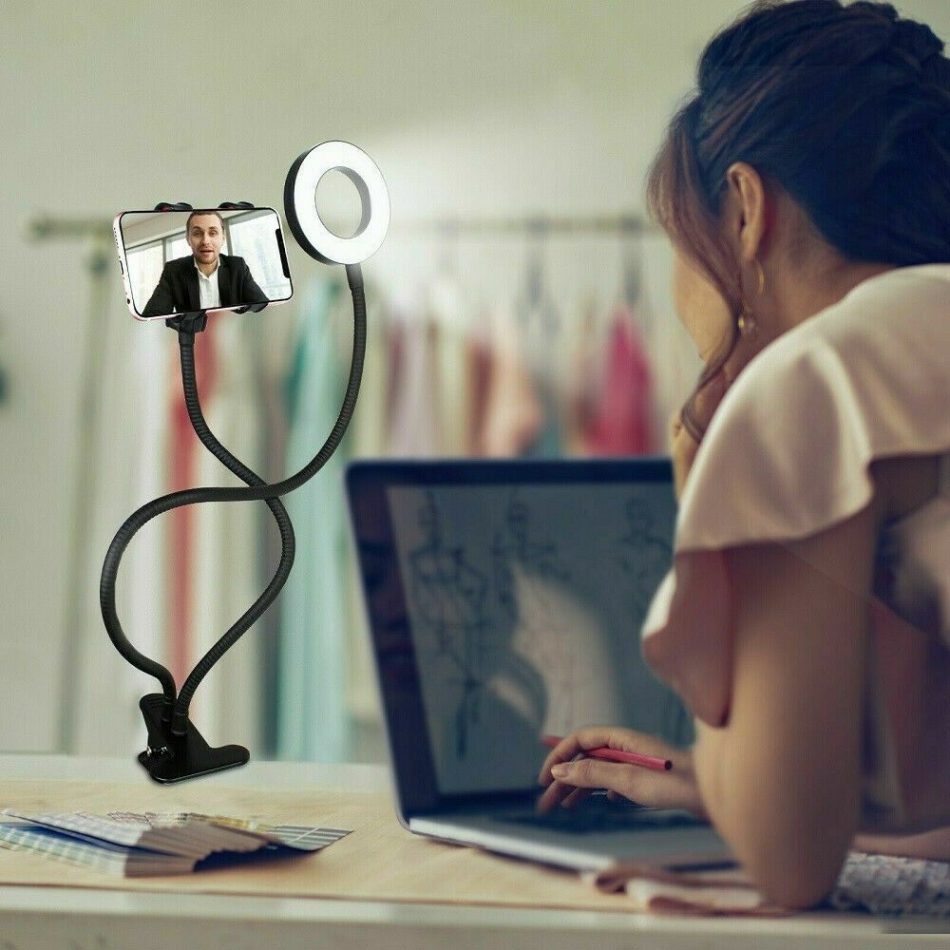 LED Selfie Ring Light with Cell Phone Holder Flexible Stand Live Stream Lamp AU - Image 2