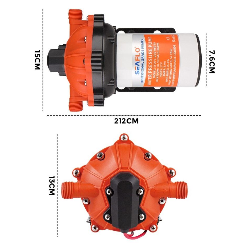 SEAFLO 70PSI Deck Washdown Pump Kit for Boat Caravan Yacht Wash Pump 12V 5GPM - Image 4