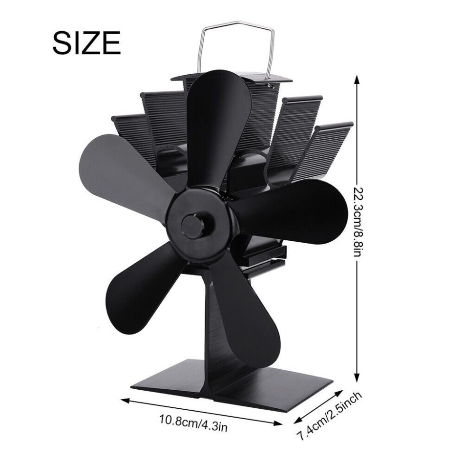 Wood Heater Fan Eco Heat Powered Self-Powered Silent for Fireplace Stove Burner - Image 2