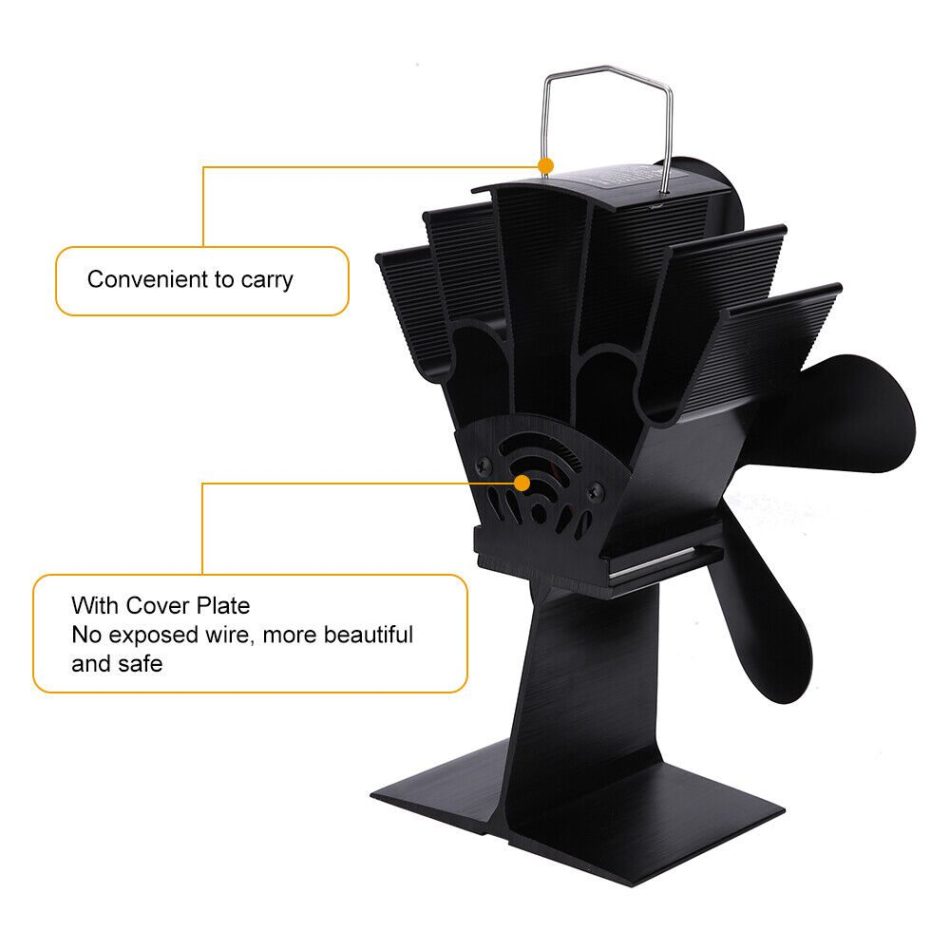 Wood Heater Fan Eco Heat Powered Self-Powered Silent for Fireplace Stove Burner - Image 4