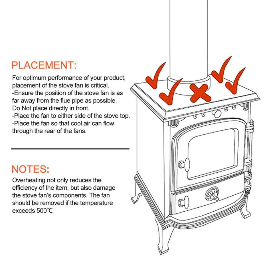 Wood Heater Fan Eco Heat Powered Self-Powered Silent for Fireplace Stove Burner - Image 5