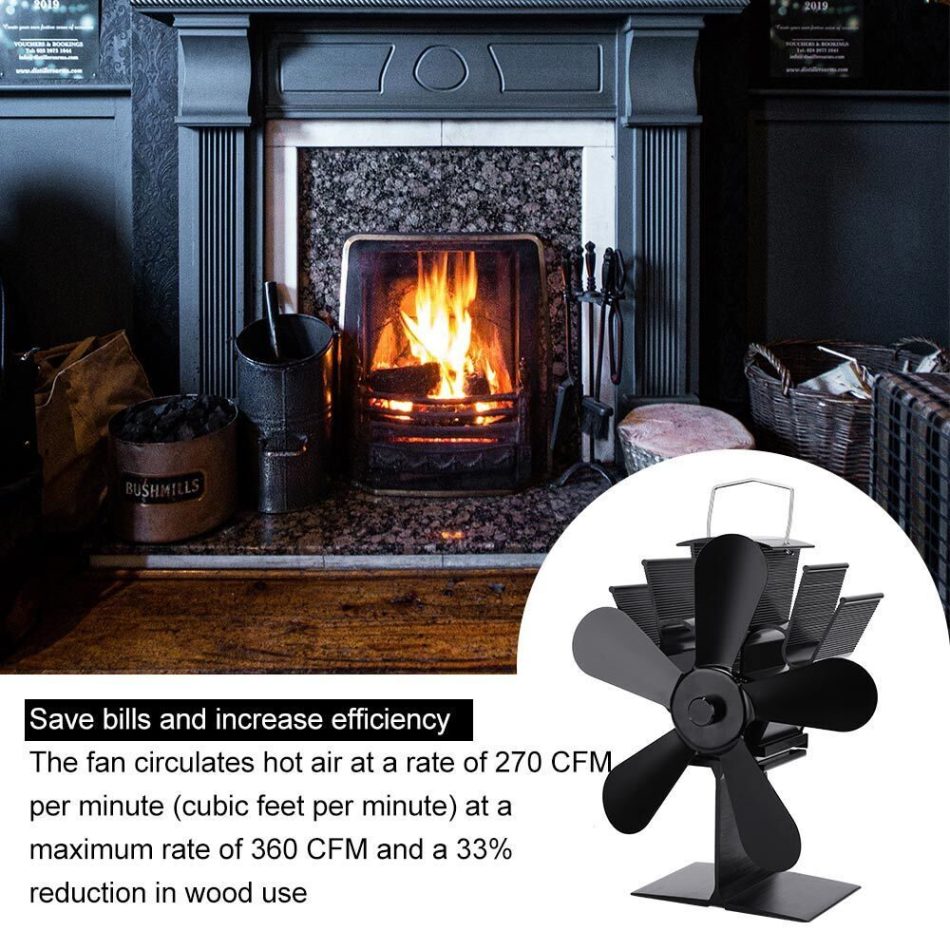 Wood Heater Fan Eco Heat Powered Self-Powered Silent for Fireplace Stove Burner - Image 10