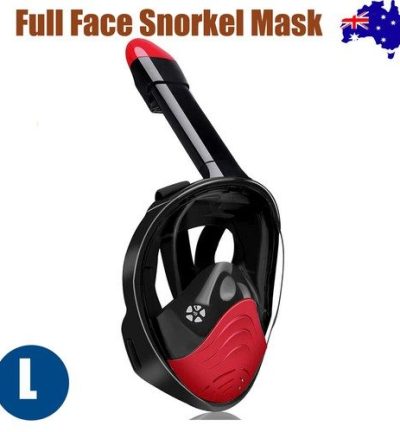 Red Full Face Snorkel Mask Swimming Breath Dry Diving Goggle Scuba Glass Anti-Fog AU L