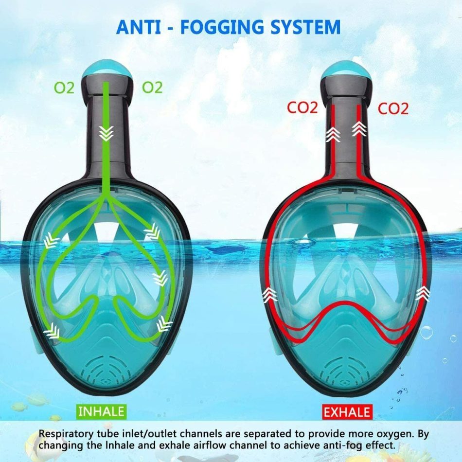 Red Full Face Snorkel Mask Swimming Breath Dry Diving Goggle Scuba Glass Anti-Fog AU L - Image 3