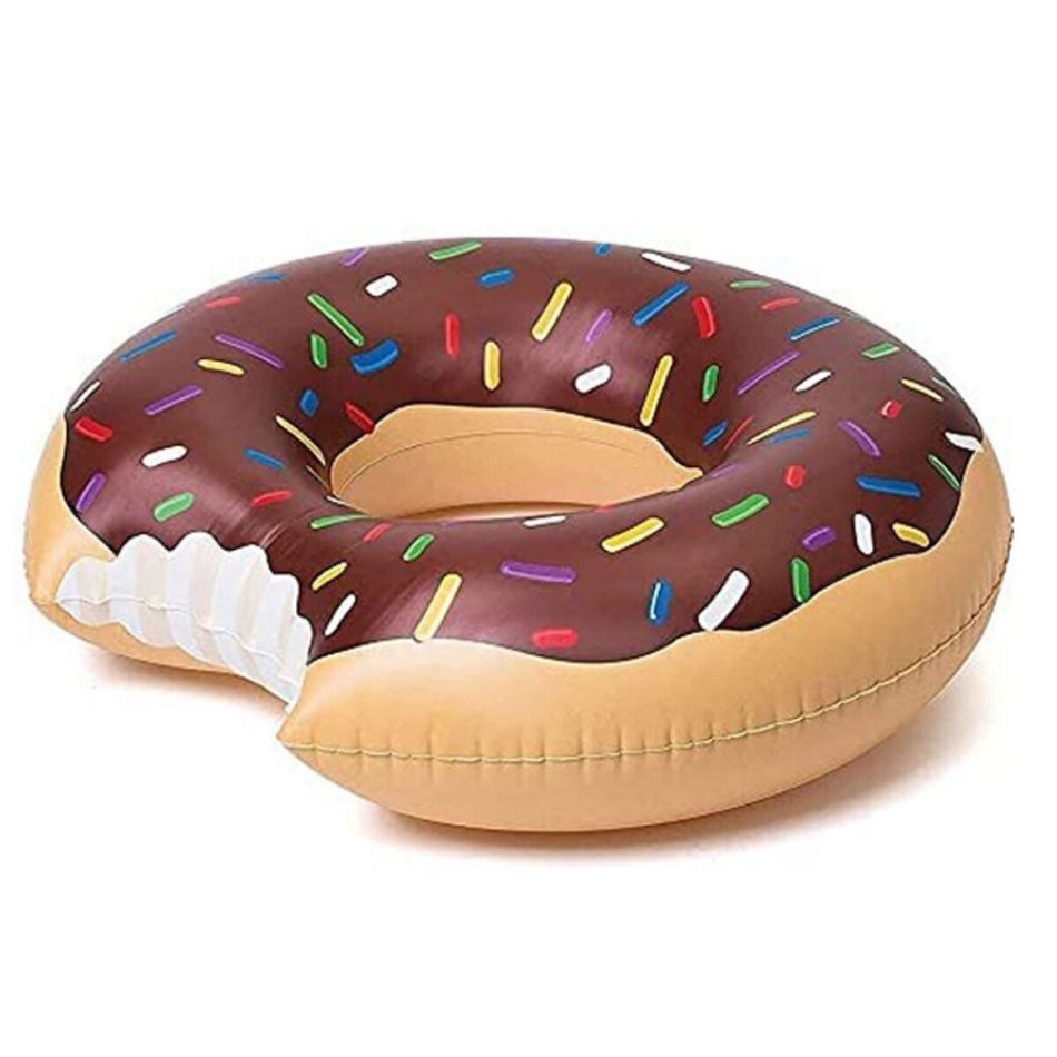 Coffee Inflatable Giant Donut Raft Swim Ring Float Swimming Pool Beach Lounge Pink Coff 70CM - Image 2