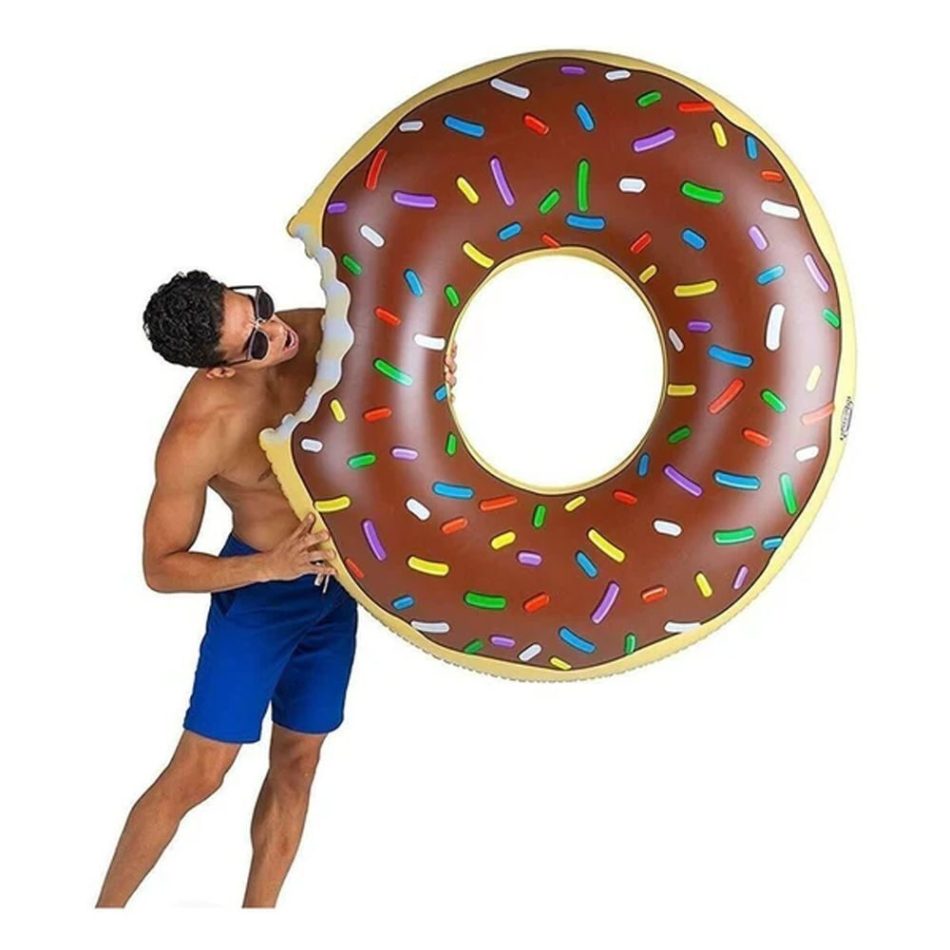 Coffee Inflatable Giant Donut Raft Swim Ring Float Swimming Pool Beach Lounge Pink Coff 70CM - Image 5