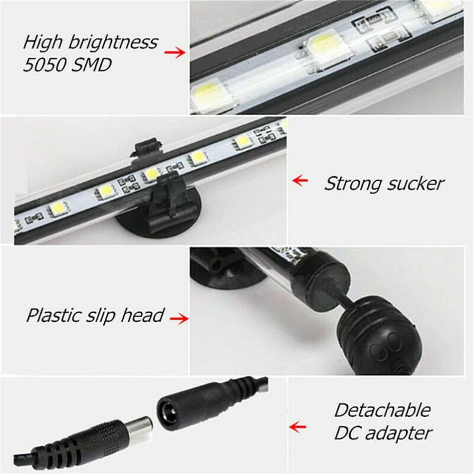 21 LED Aquarium Fish Tank LED Light Bar Lamp 38cm Pool Submersible Waterproof White Light - Image 6