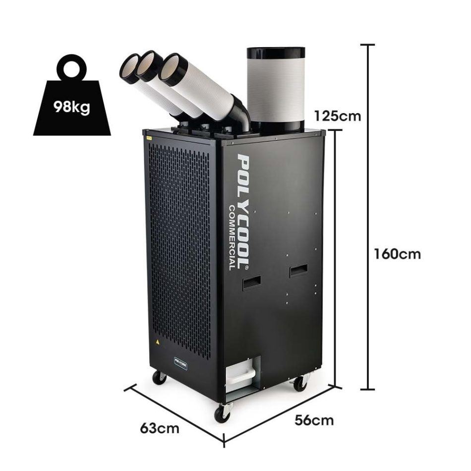 POLYCOOL 6.5kW Portable Industrial Spot Cooler, with Triple Cooling Ducts, 15A Plug - Image 6