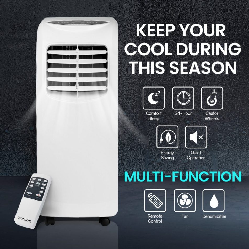 CARSON Portable Air Conditioner Mobile Fan Cooler Cooling Dehumidifier 9000BTU - Image 7