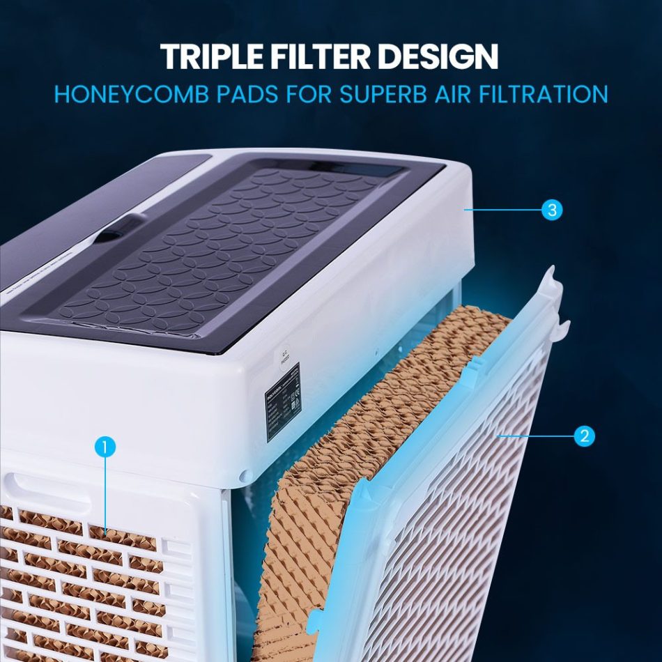 POLYCOOL 35L 220W Portable Evaporative Air Cooler 24 Hour Timer 4 in 1 Cooling Fan w/ Remote - Image 7