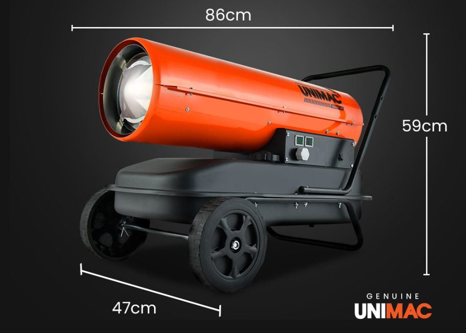 UNIMAC 30KW Industrial Space Heater Diesel Blow Fan Portable Workshop Thermostat - Image 6