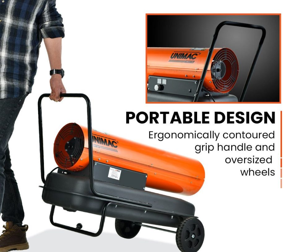 UNIMAC 50KW Industrial Space Heater Diesel Blow Fan Portable Workshop Thermostat - Image 3