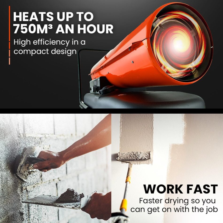 UNIMAC 50KW Industrial Space Heater Diesel Blow Fan Portable Workshop Thermostat - Image 5