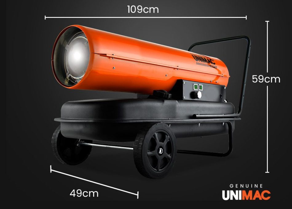 UNIMAC 50KW Industrial Space Heater Diesel Blow Fan Portable Workshop Thermostat - Image 6