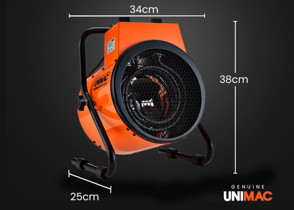 UNIMAC 2400W Electric Space Heater Portable Small Fan Workshop Warehouse Blow Industrial Heating - Image 6