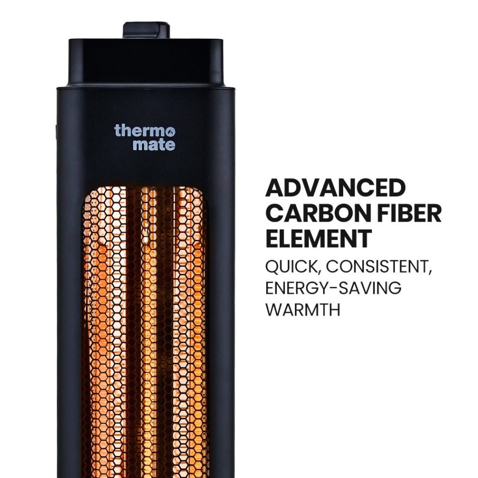 THERMOMATE Electric Heater Indoor or Outdoor, 1200W, 2 Radiant Heat Settings, Oscillating, Safety Tipping Shut Off - Image 8