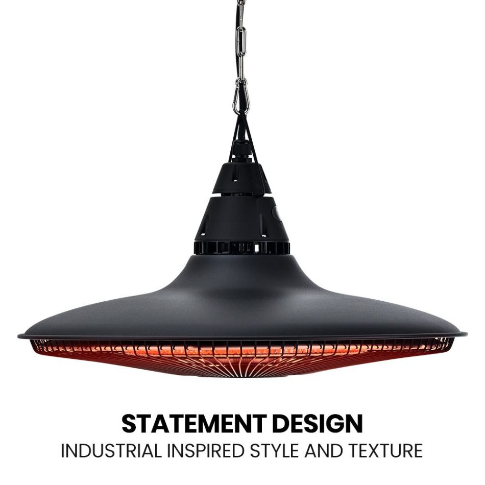 THERMOMATE 1500W Hanging Electric Outdoor Patio Heater, Radiant Carbon Fiber Element, with Remote Control - Image 3