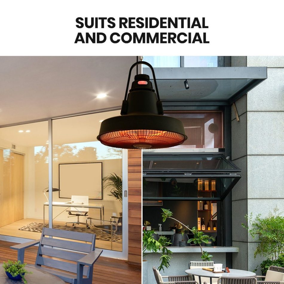 THERMOMATE 1500W Hanging Outdoor Electric Patio Heater, Radiant Carbon Fiber Element, with Remote Control - Image 9
