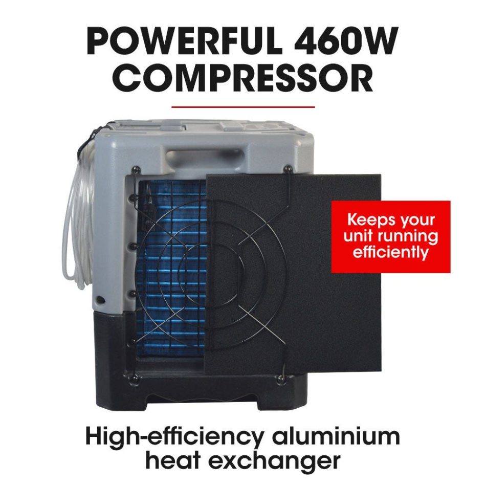 Baumr-AG 50L/day Commercial Air Dehumidifier for Mould, Portable, Stackable, LCD Display, Wheels - Image 2