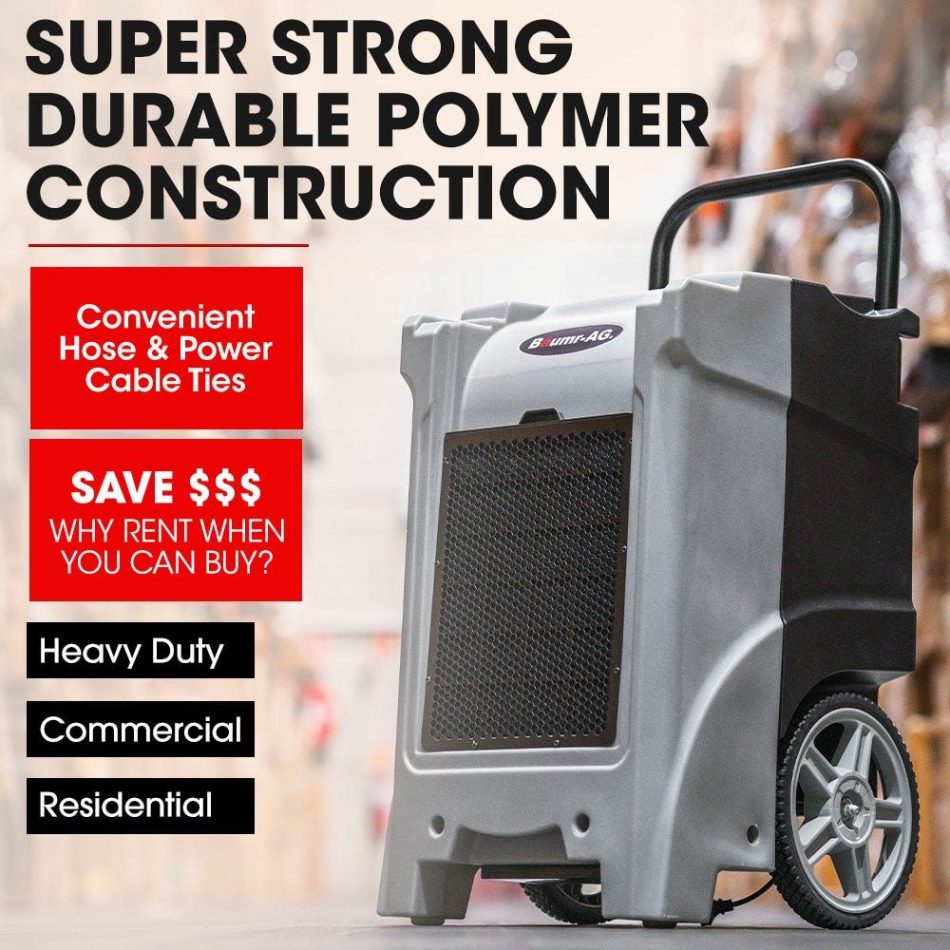 Baumr-AG 90L/day Commercial Air Dehumidifier for Mould, Portable, Stackable, LCD Display, Wheels - Image 7