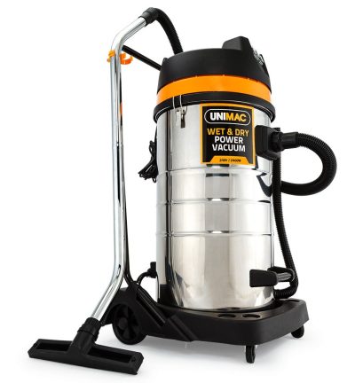 UNIMAC 100L 2400W Wet and Dry Vacuum Cleaner, Heavy-Duty Dual Copper Motors, Accessory Set, for Workshop Car Carpet