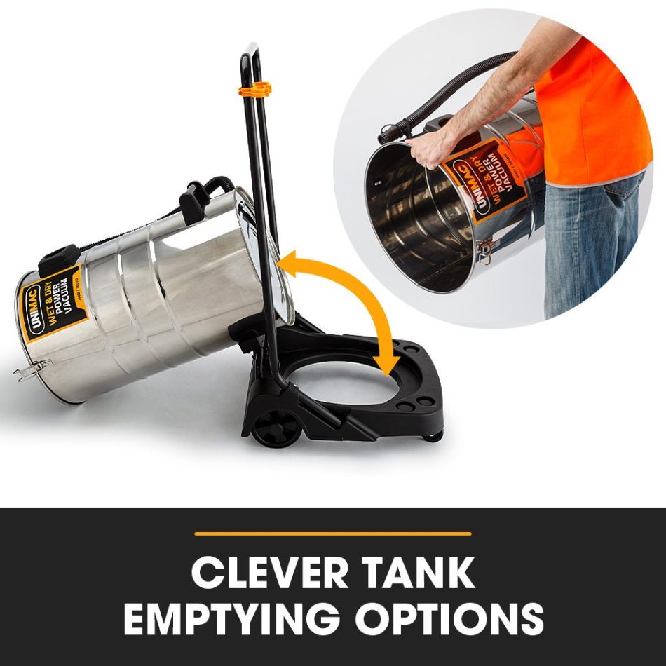 UNIMAC 100L 2400W Wet and Dry Vacuum Cleaner, Heavy-Duty Dual Copper Motors, Accessory Set, for Workshop Car Carpet - Image 8