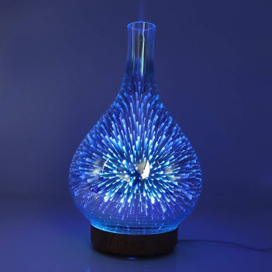 Essential Oil Aroma Diffuser - Mirror 3D Fireworks USB Aromatherapy Mist Humidifier
