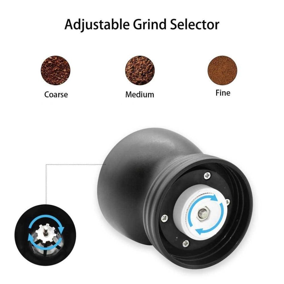 Coffee Bean Grinder - Manual Hand Stainless Ceramic Burr Core Glass Jar Nut Mill - Image 9