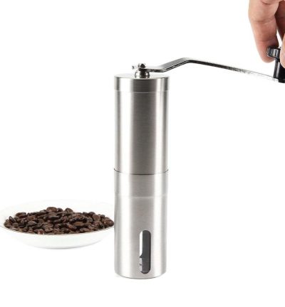 Coffee Bean Grinder - Stainless Steel Ceramic Burr Manual Hand Crank Nut Mill