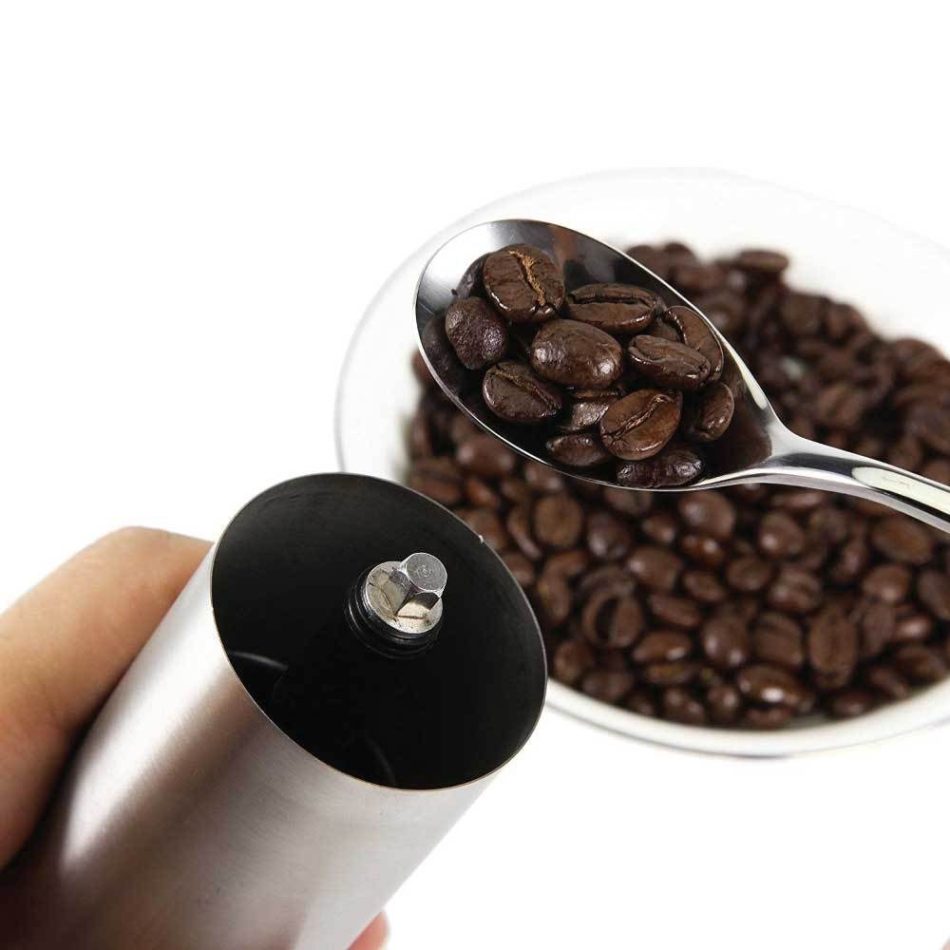 Coffee Bean Grinder - Stainless Steel Ceramic Burr Manual Hand Crank Nut Mill - Image 4