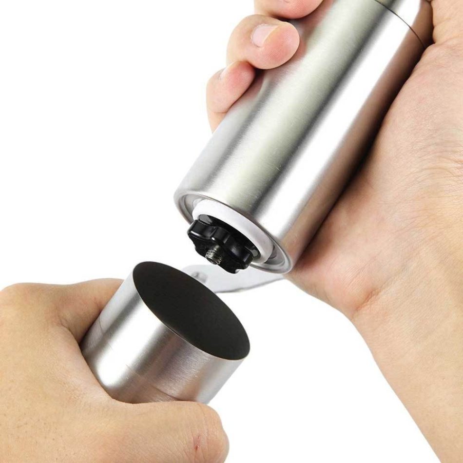 Coffee Bean Grinder - Stainless Steel Ceramic Burr Manual Hand Crank Nut Mill - Image 5