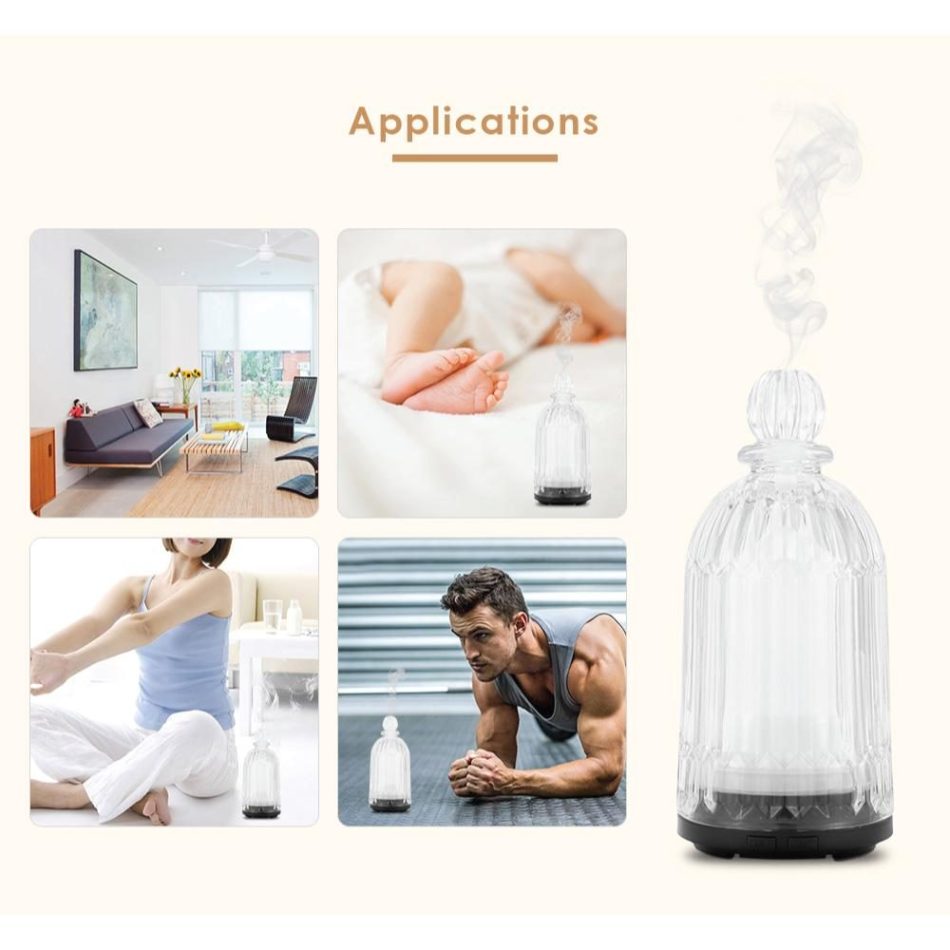 Essential Oil Aroma Diffuser - 120ml 3D Glass Bottle Ultrasonic Mist Humidifier - Image 7