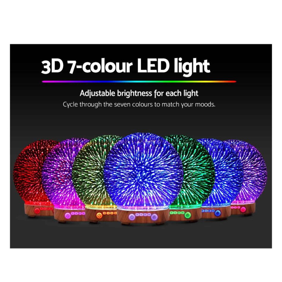 Essential Oil Aroma Diffuser - 100ml Mirror Ball 3D Fireworks Mist Humidifier - Image 4
