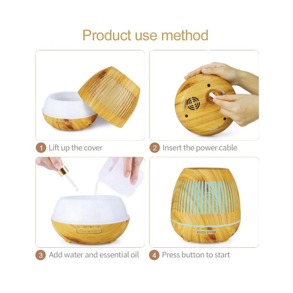 Essential Oil Aroma Diffuser and Remote - 300ml Hollow Ultrasonic Air Humidifier - Image 7