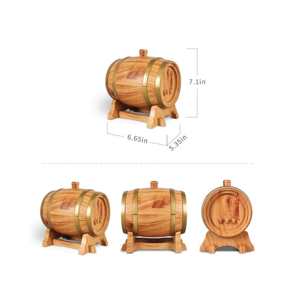 Essential Oil Aroma Diffuser - 350ml Barrel Wood Ultrasonic Air Mist Humidifier - Image 2