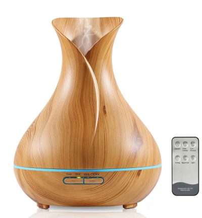 Essential Oil Aroma Diffuser Tulip Light Wood  -Ultrasonic Mist Humidifier