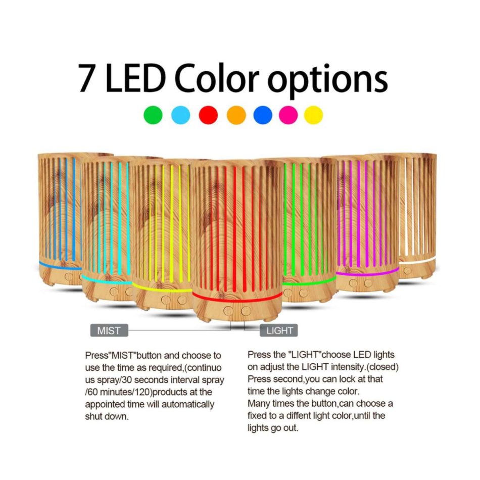 Essential Oil Aroma Diffuser - 200ml Remote Cylinder Aromatherapy Air Humidifier - Image 6