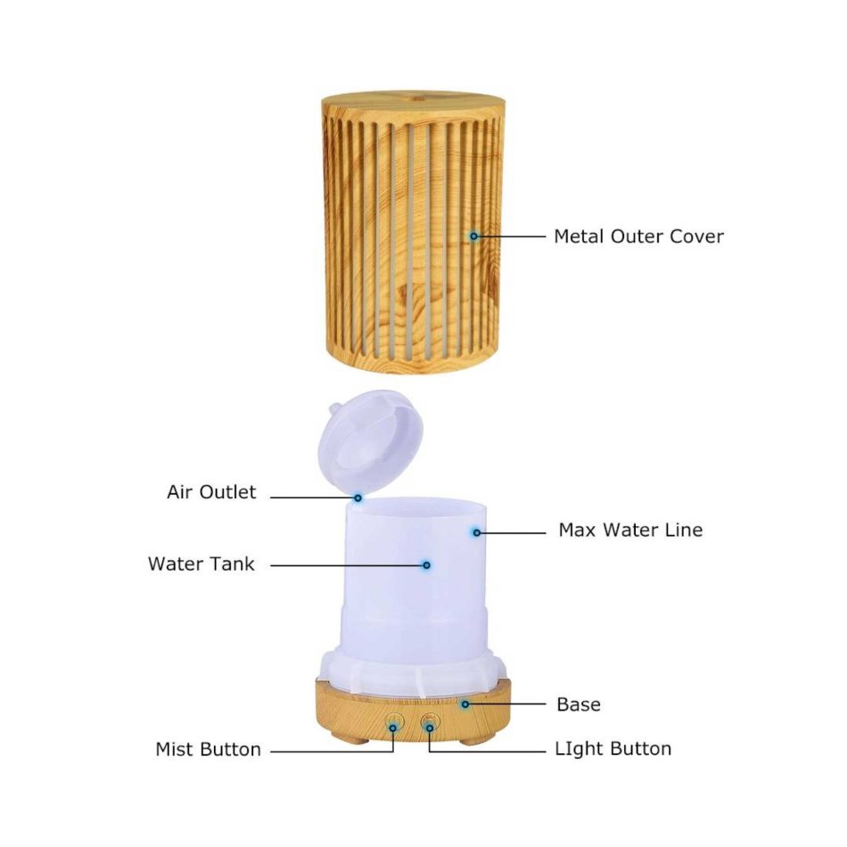 Essential Oil Aroma Diffuser - 200ml Remote Cylinder Aromatherapy Air Humidifier - Image 11