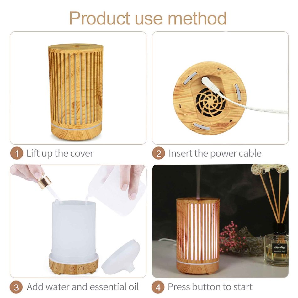 Essential Oil Aroma Diffuser - 200ml Remote Cylinder Aromatherapy Air Humidifier - Image 12