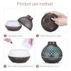 Essential Oil Aroma Diffuser and Remote - 400ml Hollowed Wood Mist Humidifier - Image 6
