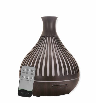 Essential Oil Aroma Diffuser - 400ml Remote Dark Wood Ultrasonic Mist Humidifier