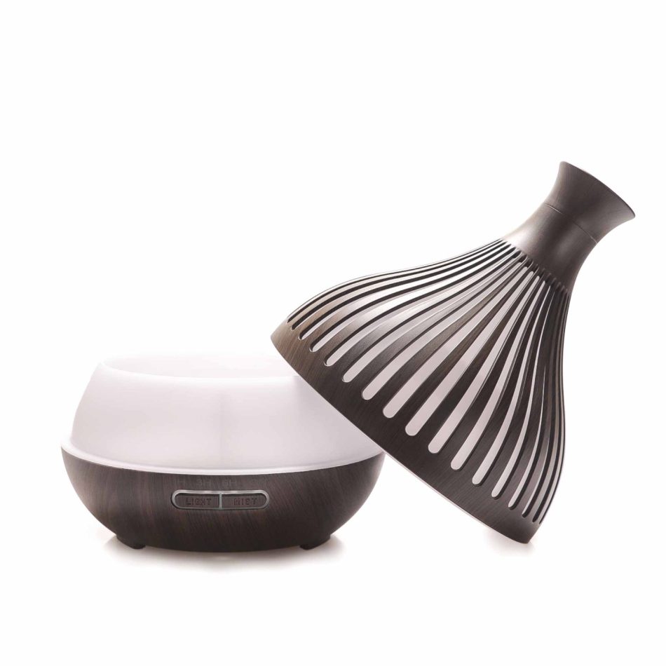 Essential Oil Aroma Diffuser - 400ml Remote Dark Wood Ultrasonic Mist Humidifier - Image 2