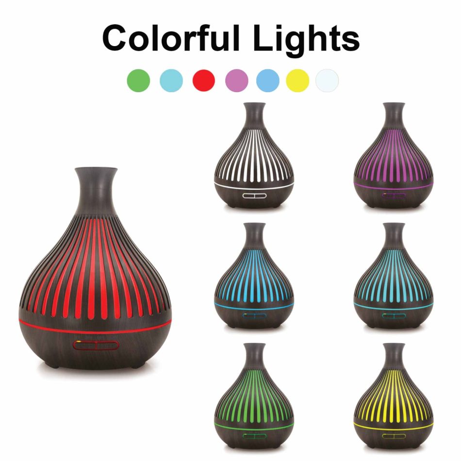 Essential Oil Aroma Diffuser - 400ml Remote Dark Wood Ultrasonic Mist Humidifier - Image 3
