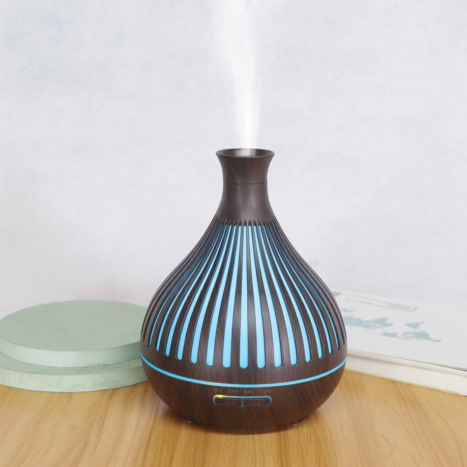Essential Oil Aroma Diffuser - 400ml Remote Dark Wood Ultrasonic Mist Humidifier - Image 5